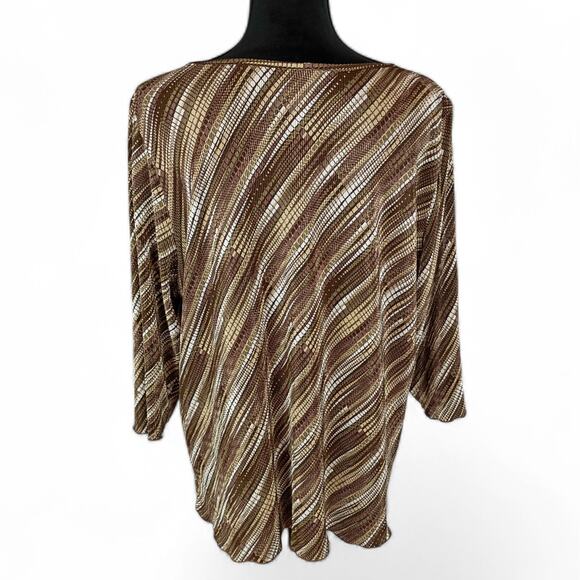 MAGGIE BARNS Women's Tunic Top 1X Polyester Business Casual Flowy - Picture 3 of 4